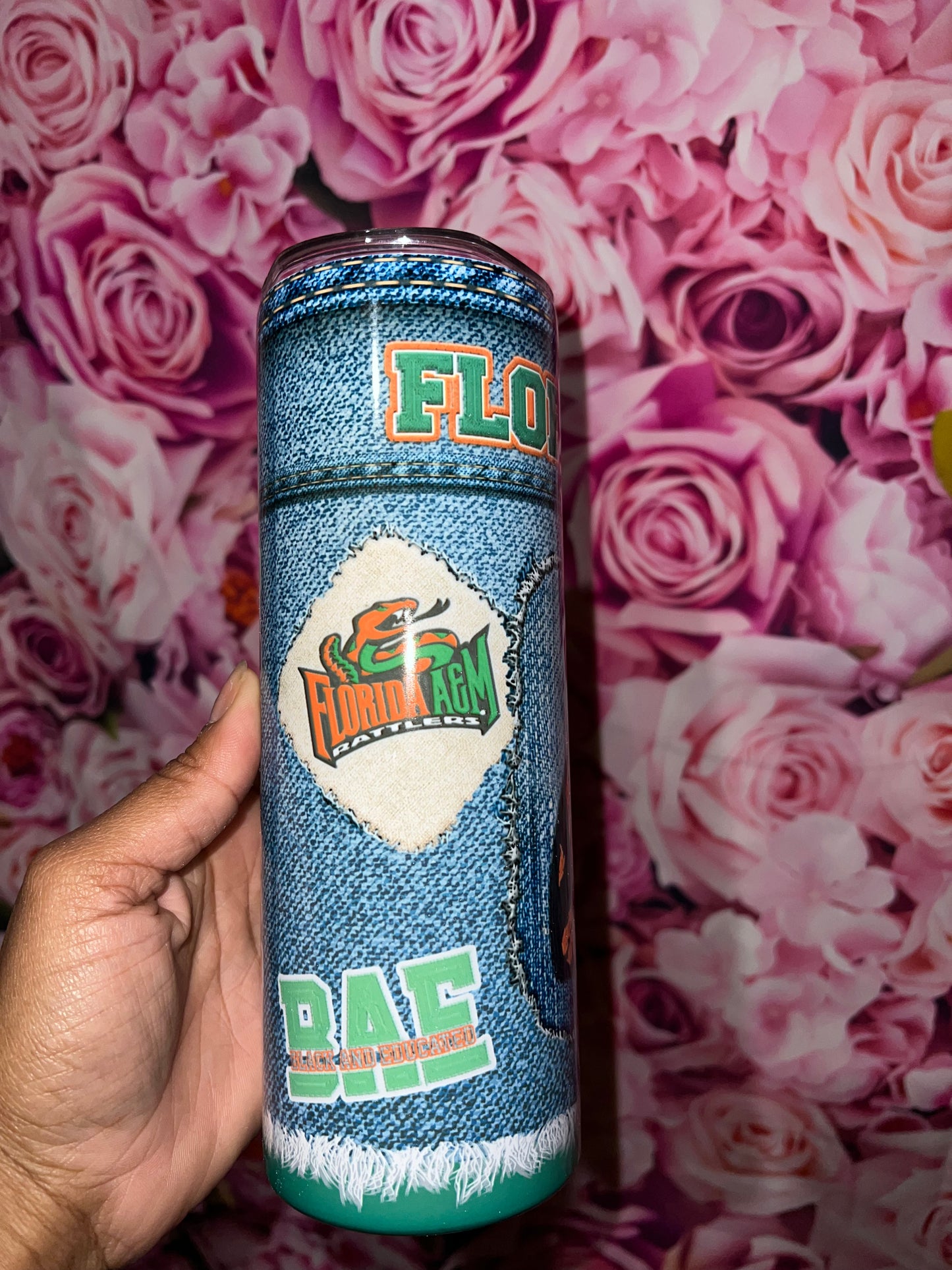 Distress FAMU inspired tumbler