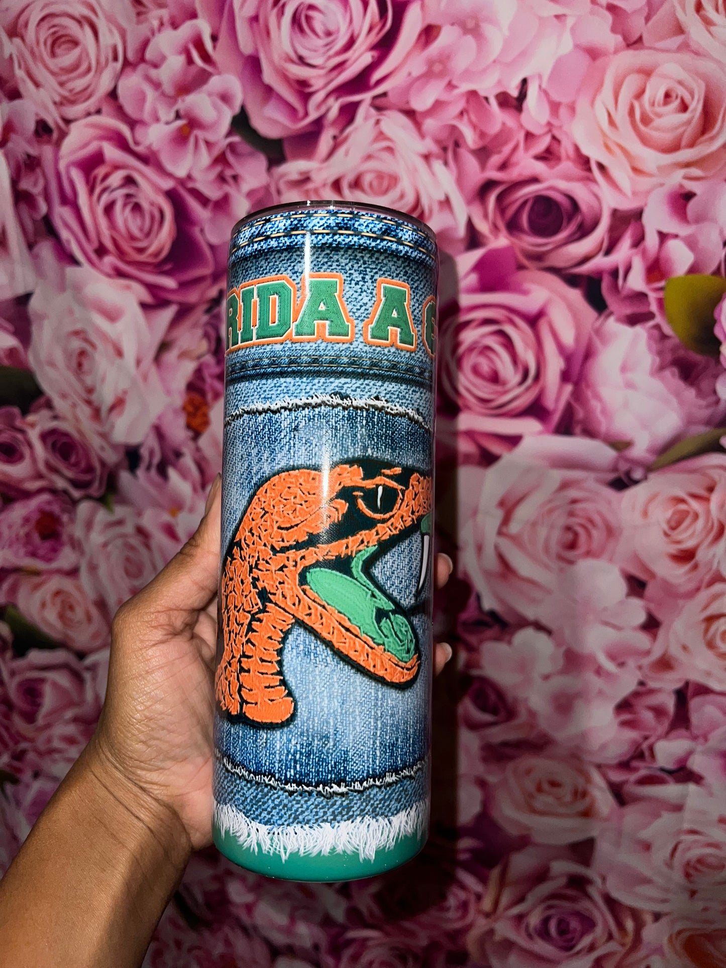 Distress FAMU inspired tumbler