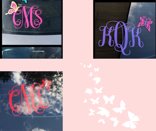 🦋 Butterfly Initials Decal